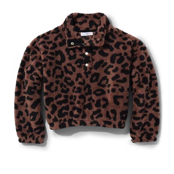Sugar & Jade Other - Sugar & Jade Animal Print Sherpa Pullover